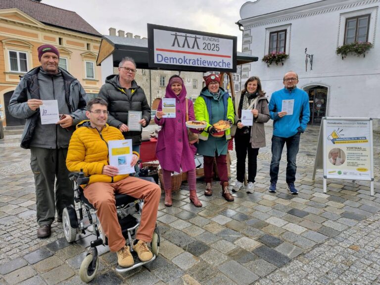 Mehr über den Artikel erfahren Demokratiewoche 2025 – Infotisch am 18.10. am Stadtplatz in Gmünd