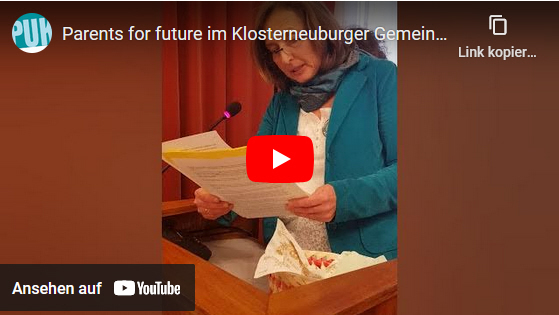 Read more about the article Auftritt der Parents For Future Klosterneuburg im Klosterneuburger Gemeinderat